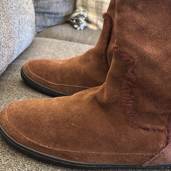 Coach Mid Winter Suede Sheepskin Pull On Brown Boots Size 10 - Picture 5 of 15